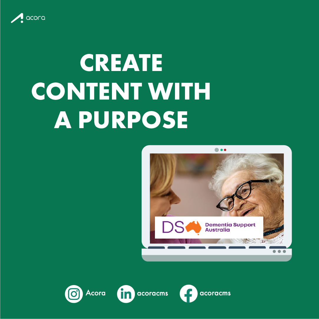 Social post which reads - Create content with a purpose
